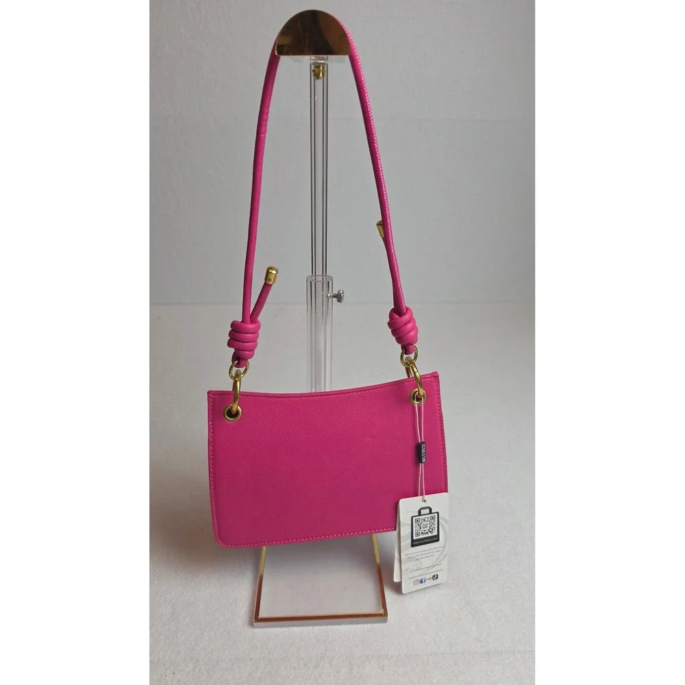 Scarleton Hot Pink Shoulder Bag Gold Hardware Knot Strap NWT